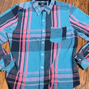 Chubbies Vibrant Blue and Pink Plaid Shirt